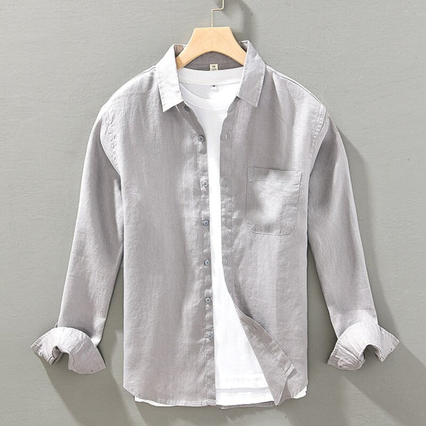 Camisa de Lino Manga Larga Harbor – Gris
