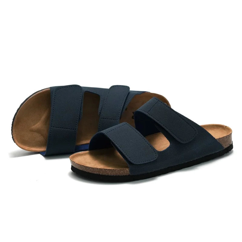 Sandalia Confort de Corcho Doble Tira - Gris