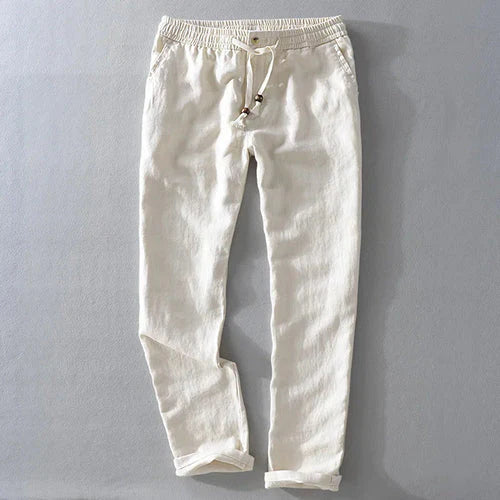 Contraste de Lino Harbor – Brown Shirt + Natural Linen Pants Set
