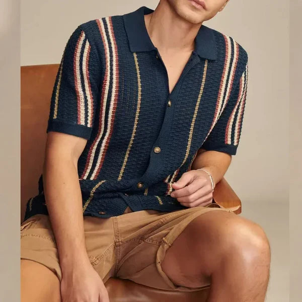 Camisa Polo de Punto y Crochet Capri – Azul Marino