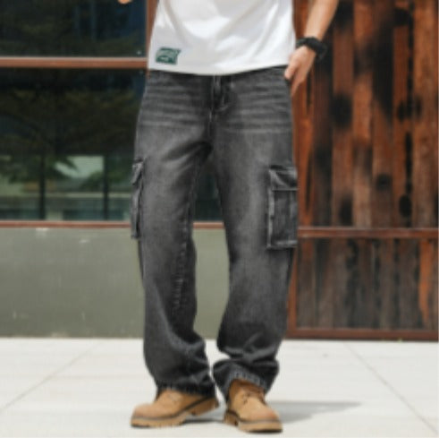 Pantalón Cargo Acid Wash Urban Fit - Gris