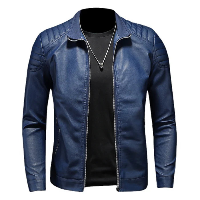 Chaqueta de Cuero Jack - Azul