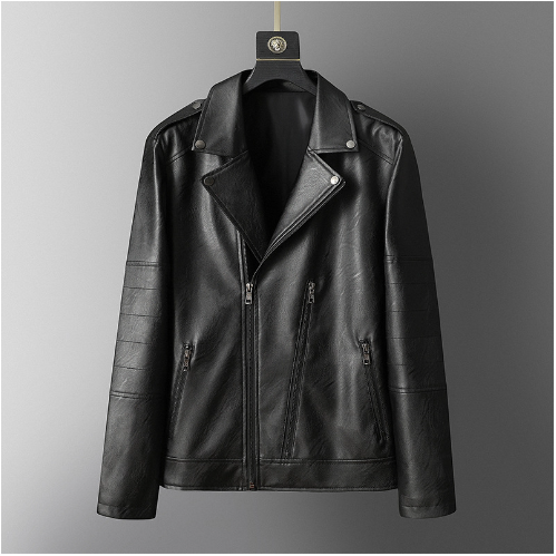 Chamarra Rider Slim Core de Cuero - Negro