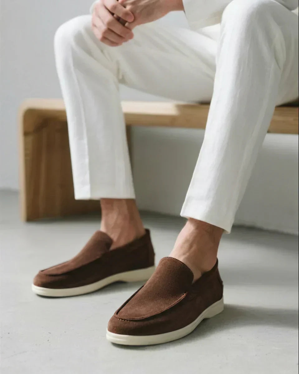 Conjunto Polo de Cachemira y Mocasines de Ante