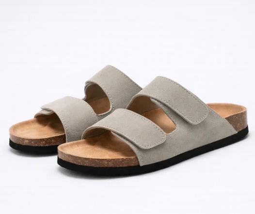 Sandalia Confort de Corcho Doble Tira - Gris