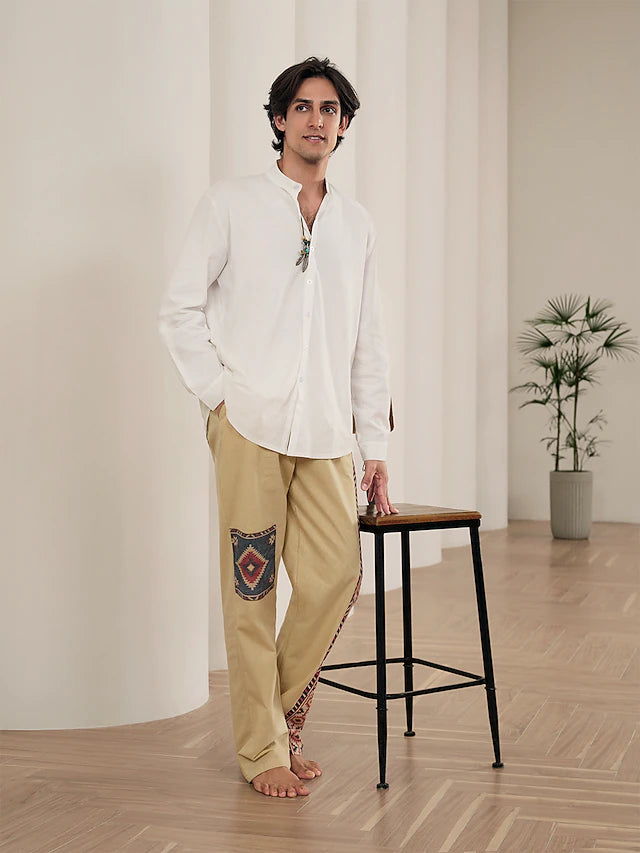 Camisa Linen Core de Manga Larga - Blanco