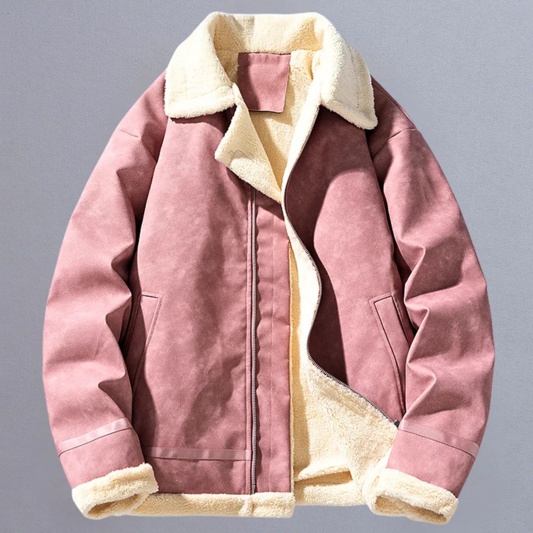 Chamarra Aviator Faux Leather Core - Rosa