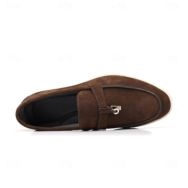 Mocasín de Gamuza Belmont Metal - Gris claro