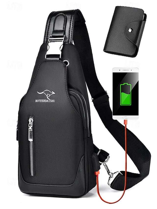 Bolsa Tiracolo USB Urban Shield - Negro