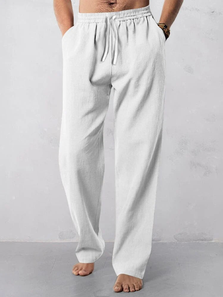 Pantalones Rectos con Cordón - Negro