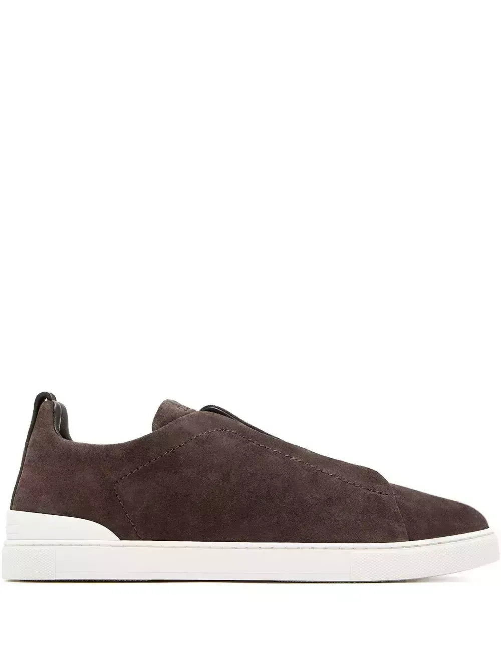 Triple Stitch Gamuza Zapatillas – Marrón oscuro