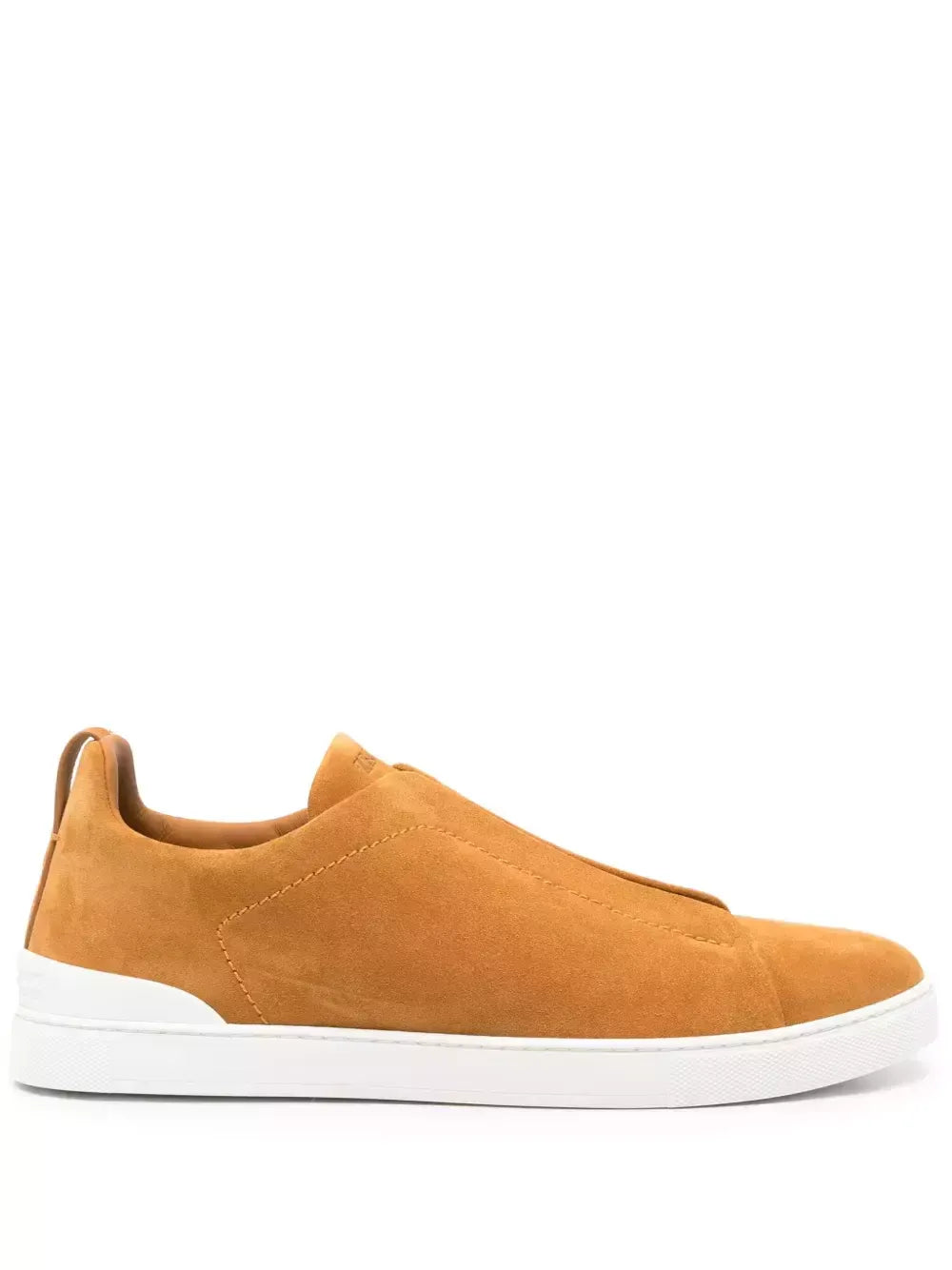 Triple Stitch Suede Zapatillas – Mustard