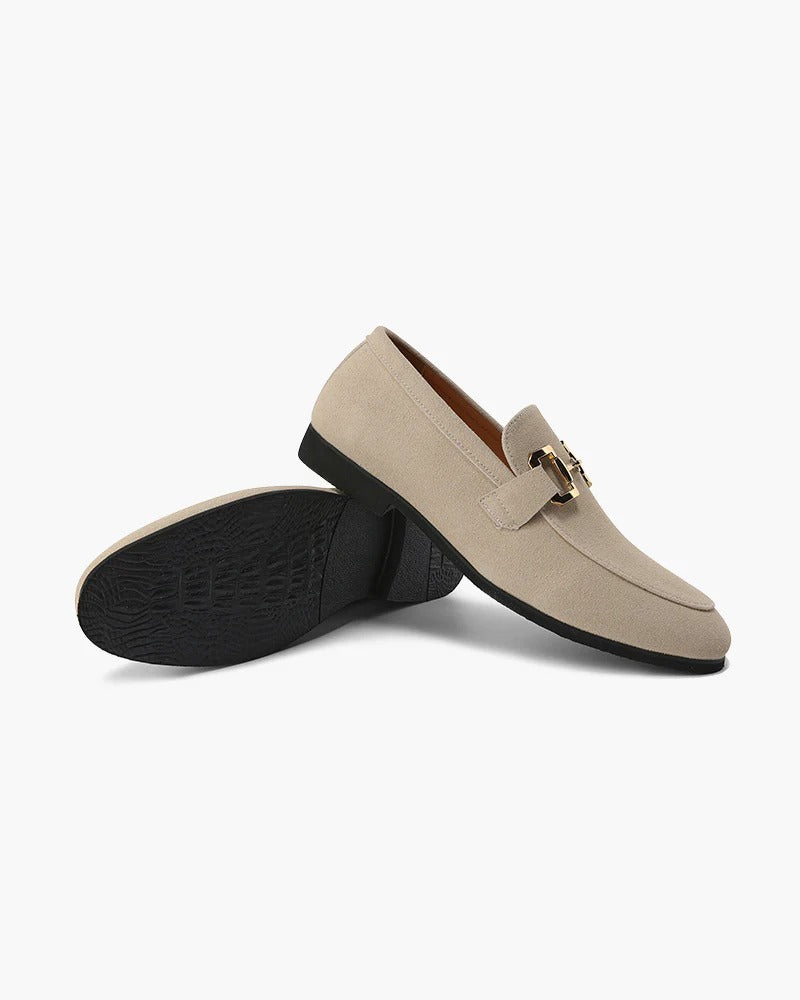 Mocasines con detalle de bocado en ante - Nude