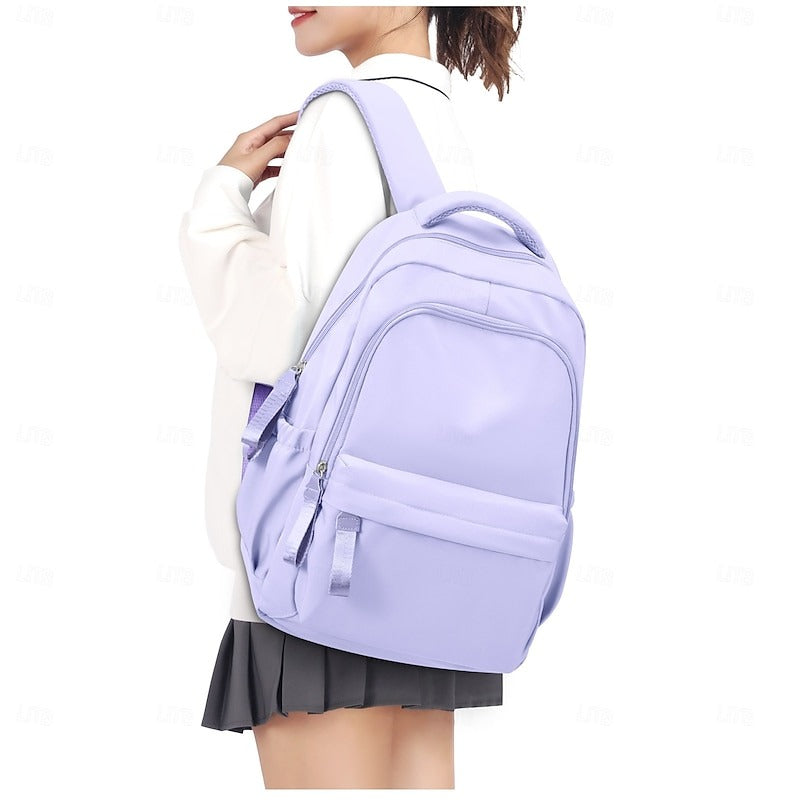 Mochila de Nylon con Cierre - Púrpura