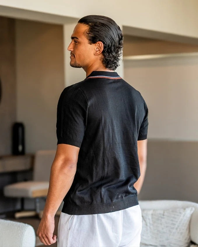 Polo de Punto Espiga – Negro
