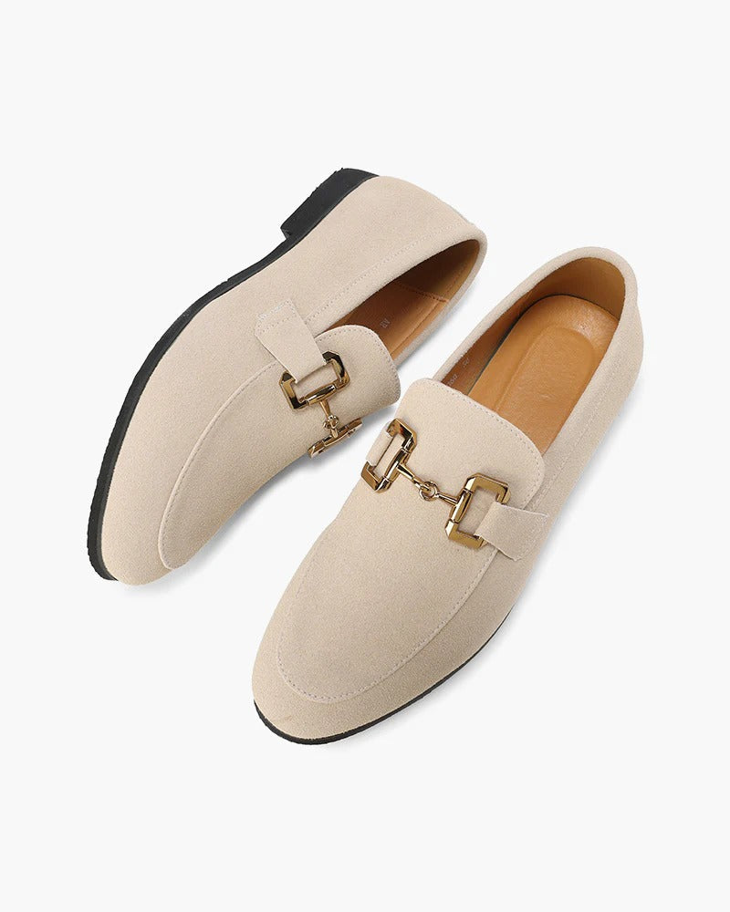 Mocasines con detalle de bocado en ante - Nude
