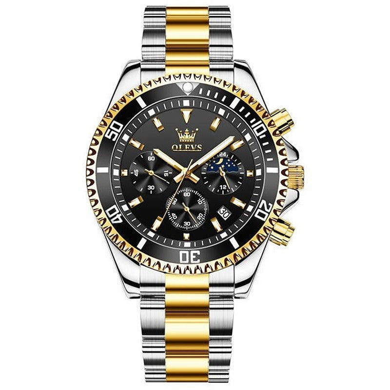 Reloj Cronógrafo Deportivo - Negro/Dorado