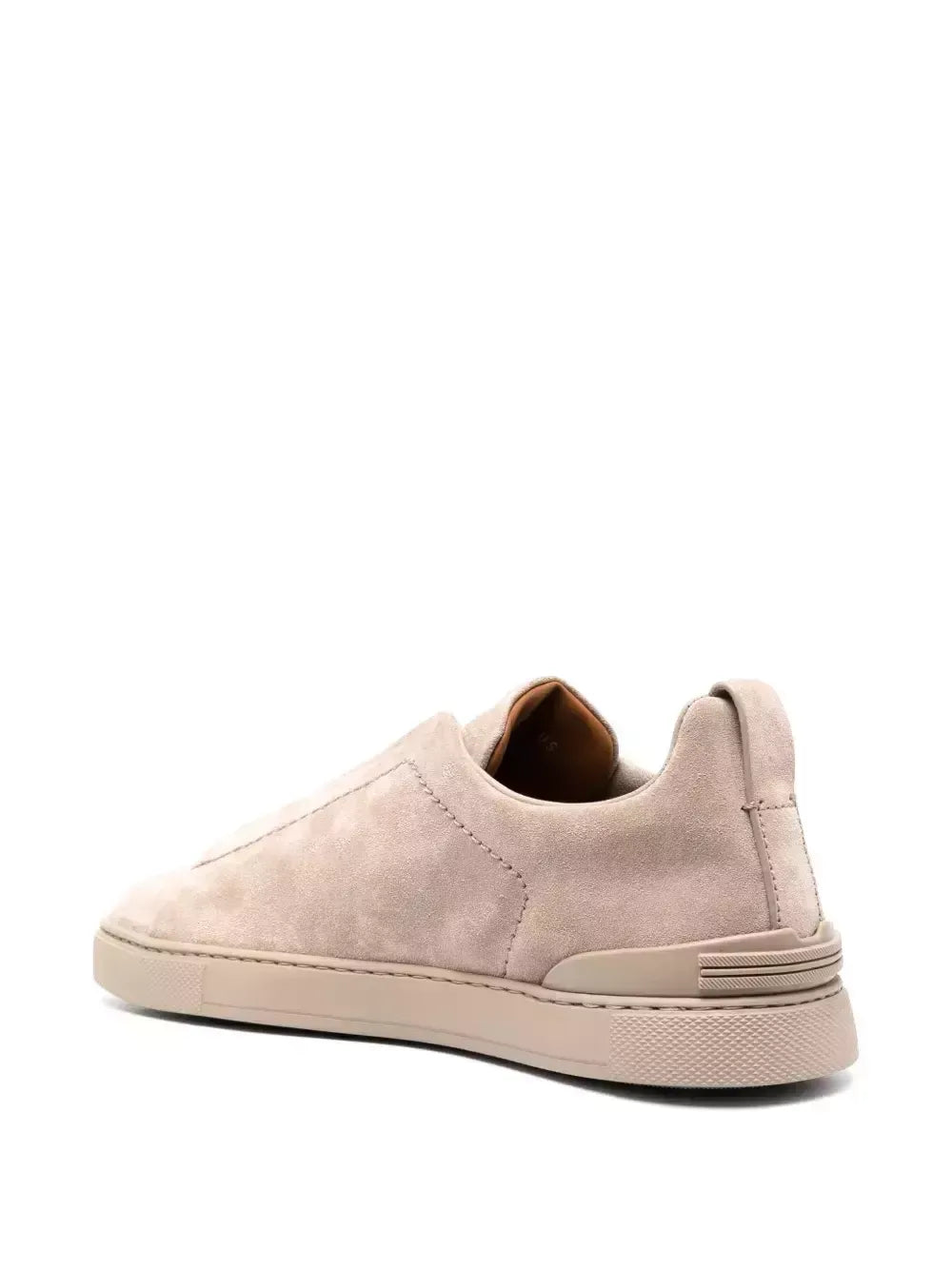 Triple Stitch Cuero Zapatillas – Beige