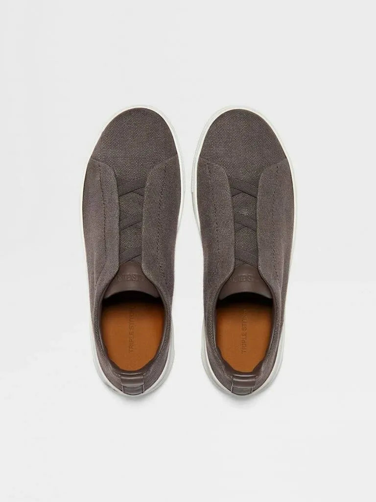 Triple Stitch Marrón Lona Zapatillas