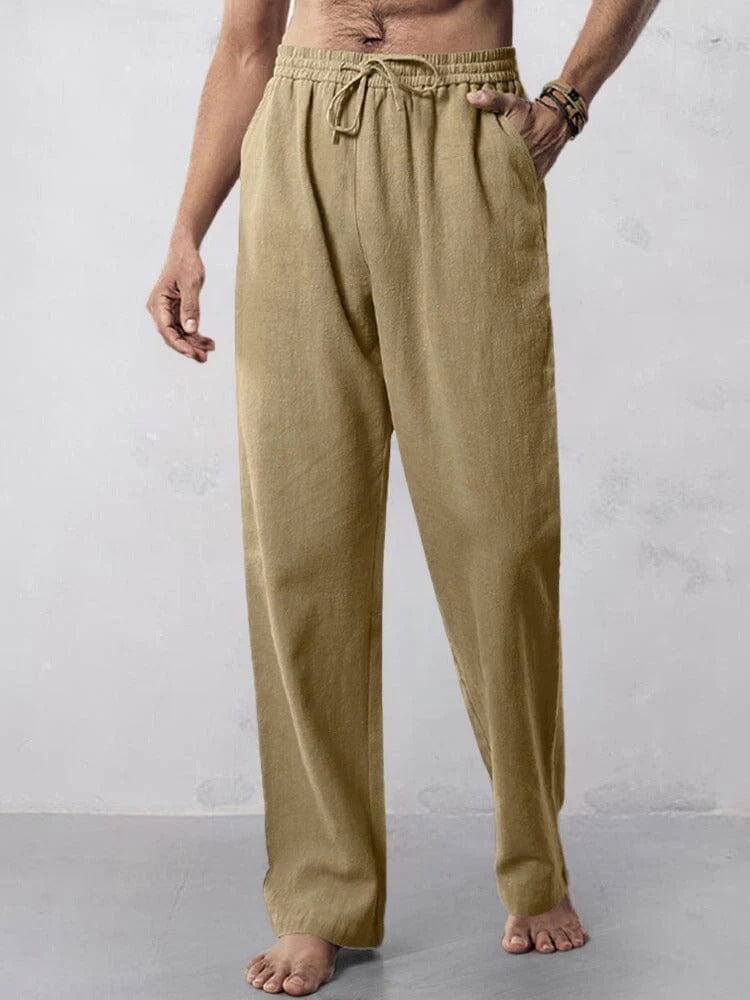 Pantalones Rectos con Cordón - Verde