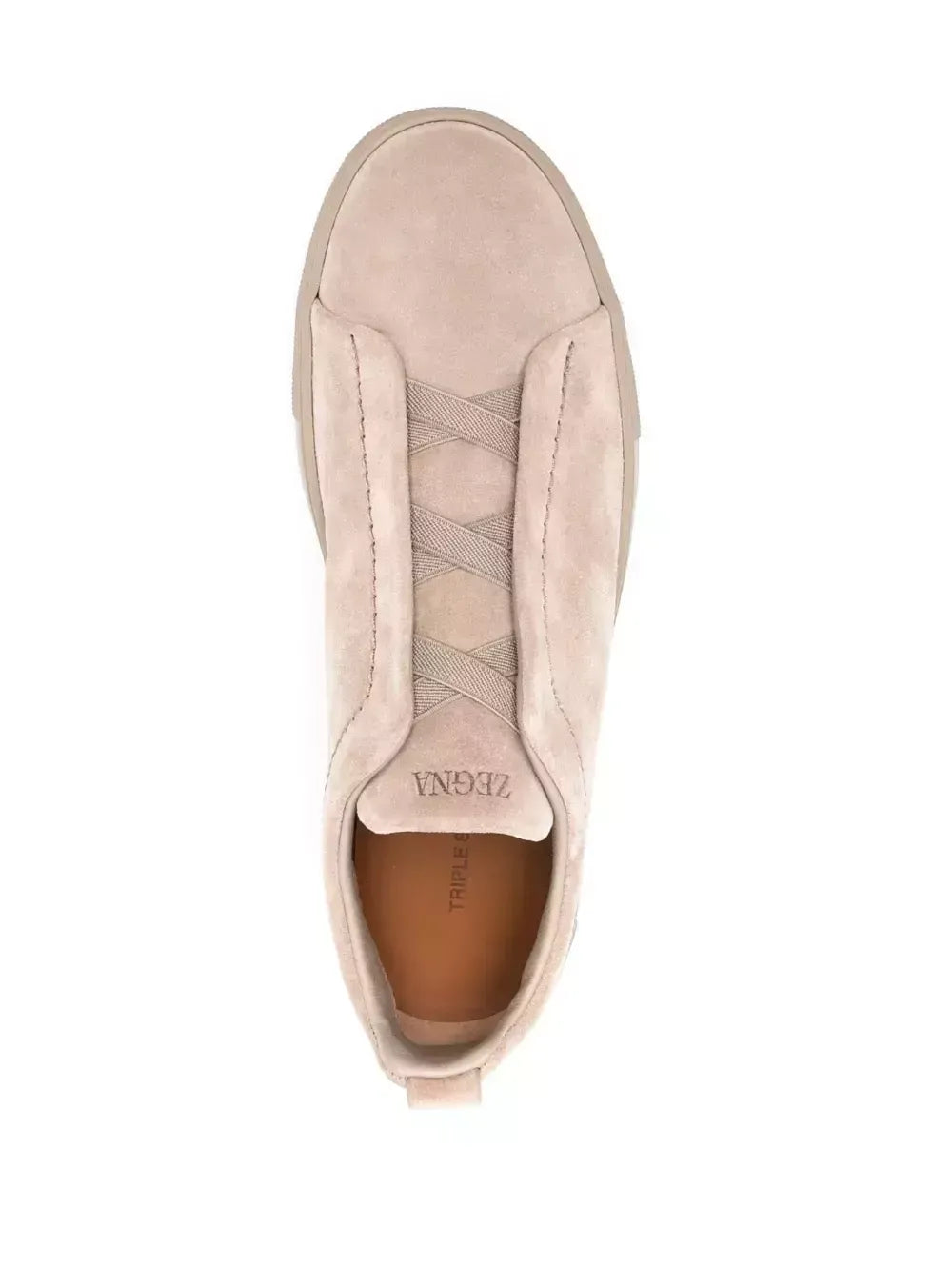 Triple Stitch Cuero Zapatillas – Beige