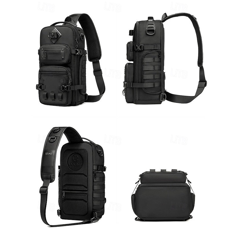 Mochila Cruzada de Poliéster - Negro