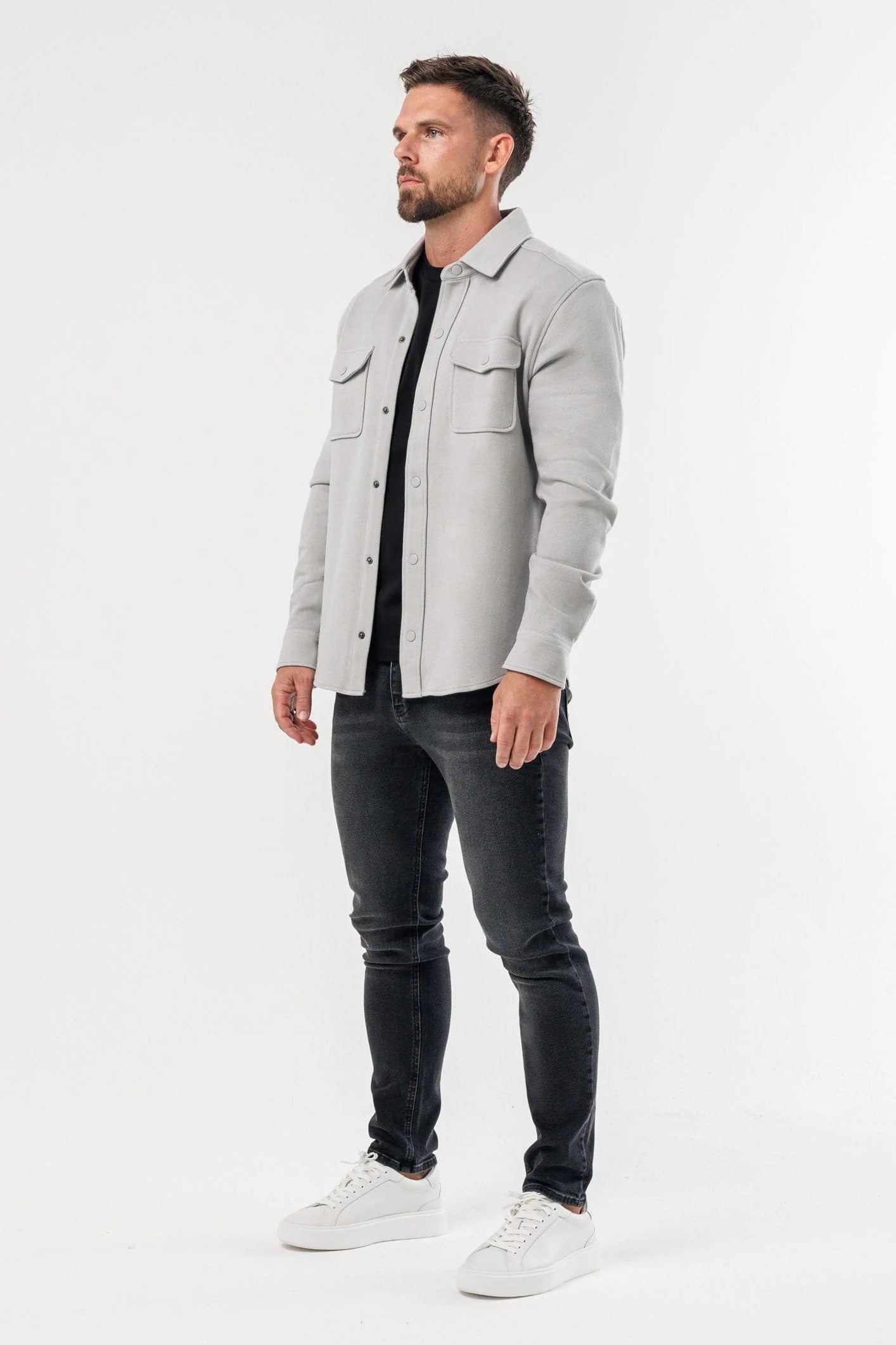 Chamarra Classic Cotton Signature - Gris Claro