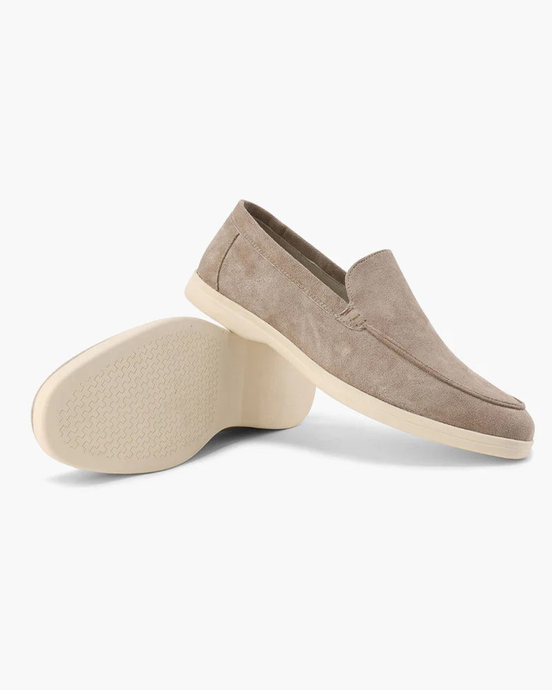 Mocasines de ante confort - Topo