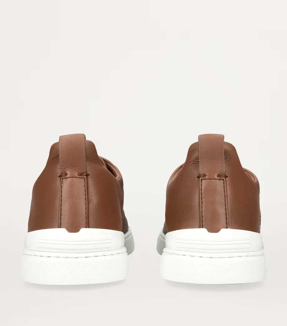Triple Stitch Marrón Cuero Zapatillas