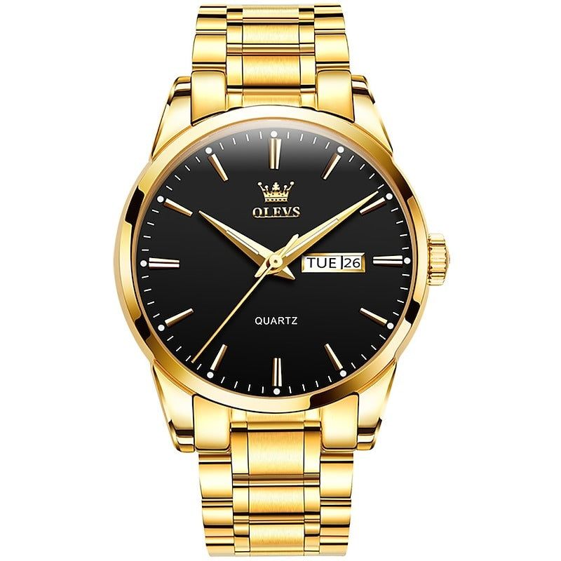 Reloj de Acero Minimalista - Blanco/Dorado