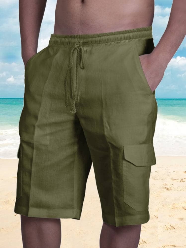Shorts Cargo de Lino - Negro