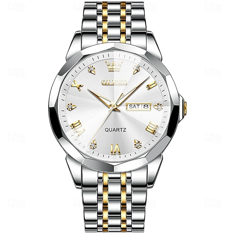 Reloj Romano Luminoso - Plata/Dorado