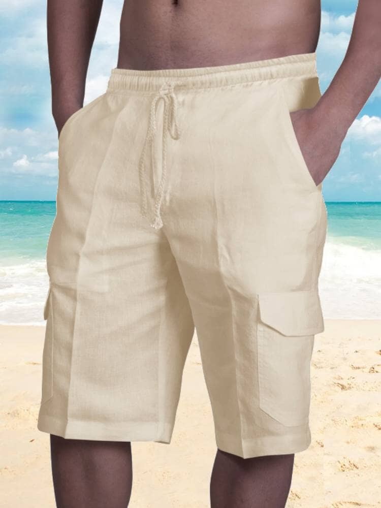 Shorts Cargo de Lino - Blanco