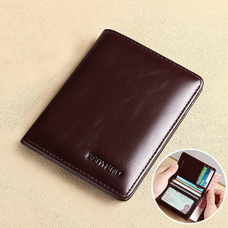 Cartera de Cuero Antirrobo - Café
