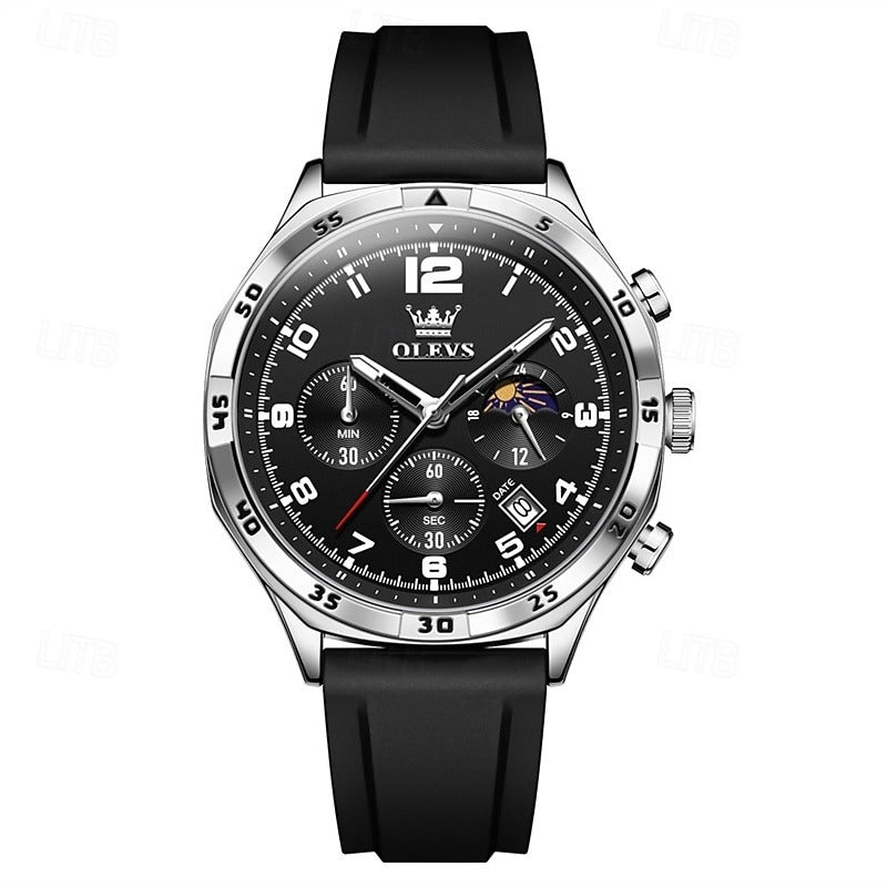 Reloj Cronógrafo de Silicona - Negro