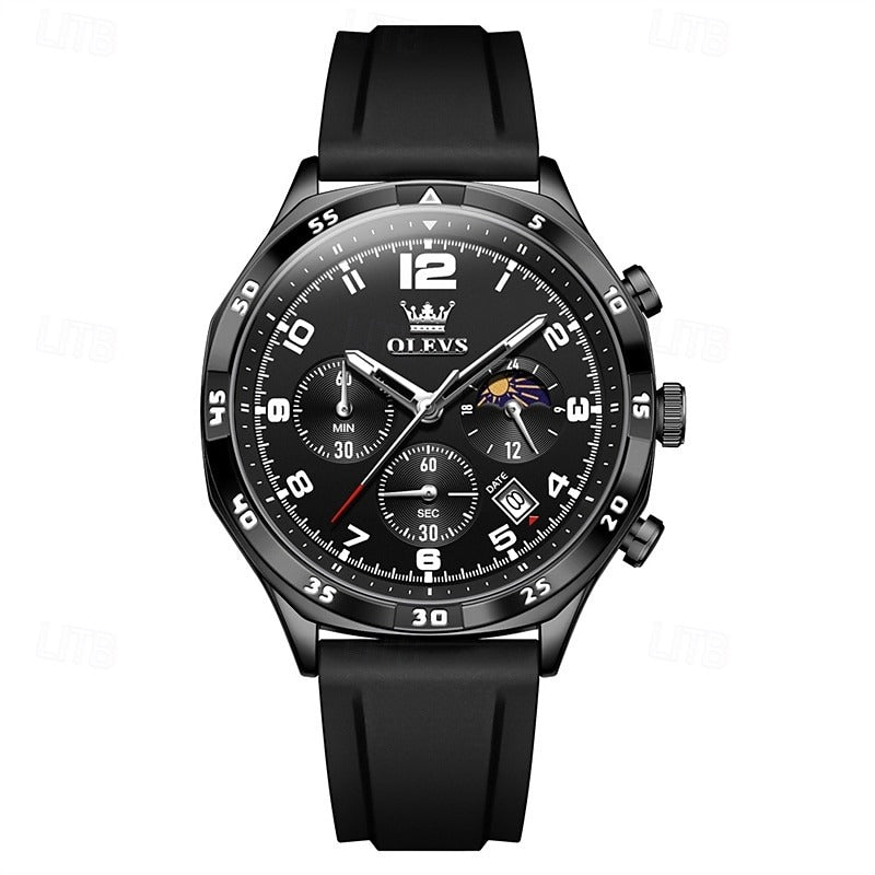 Reloj Cronógrafo de Silicona - Negro