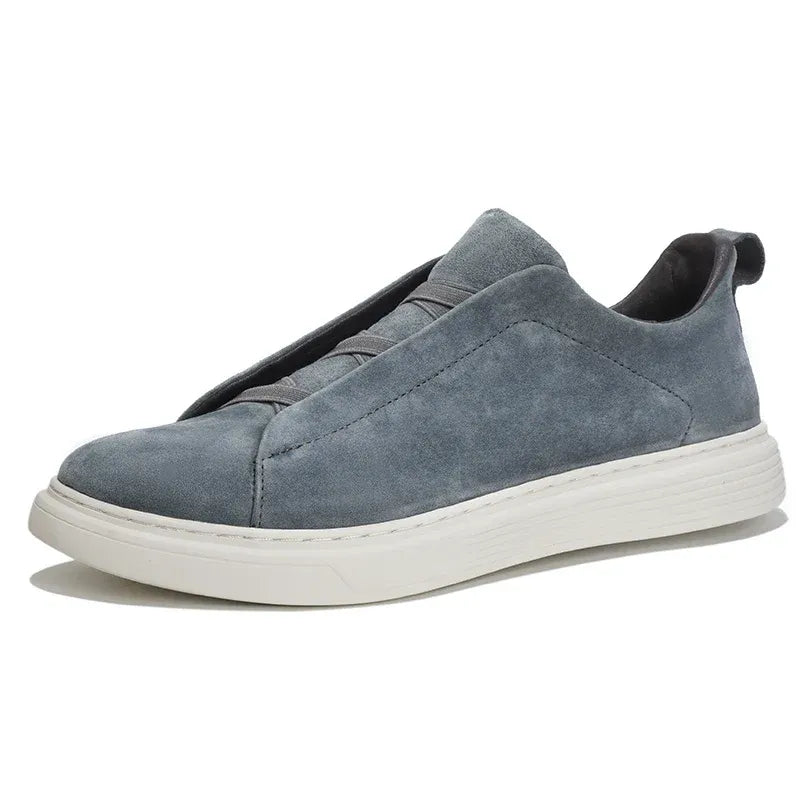 Tenis Confort en Camurça - Azul grisáceo