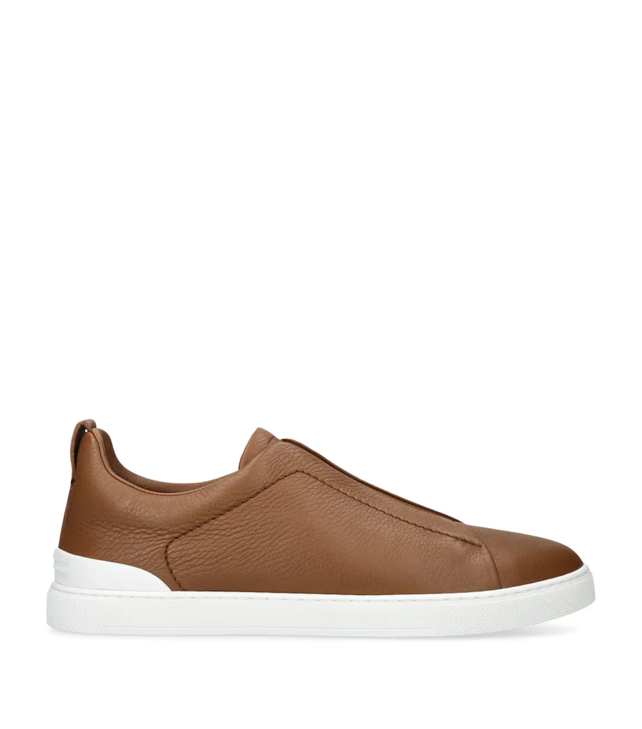 Triple Stitch Marrón Cuero Zapatillas