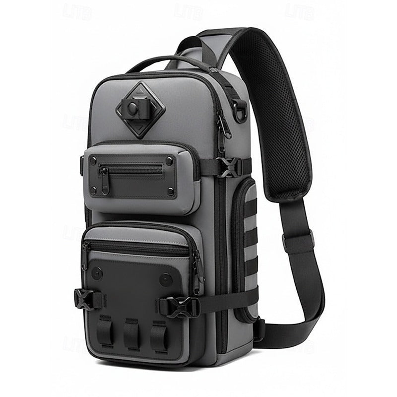 Mochila Cruzada de Poliéster - Gris