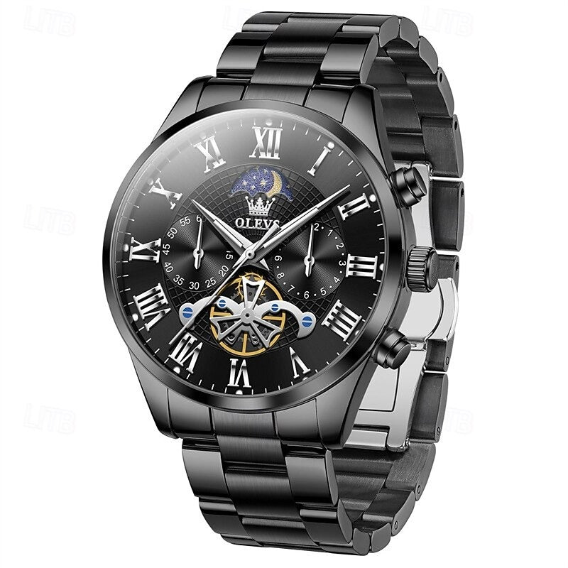Reloj Esqueleto Lunar - Negro