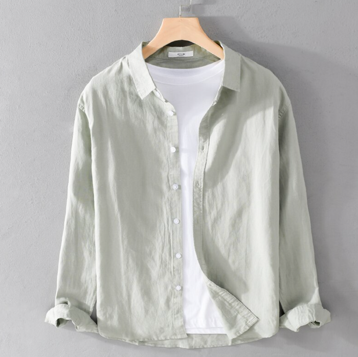 Camisa de Lino Manga Larga Harbor – Verde