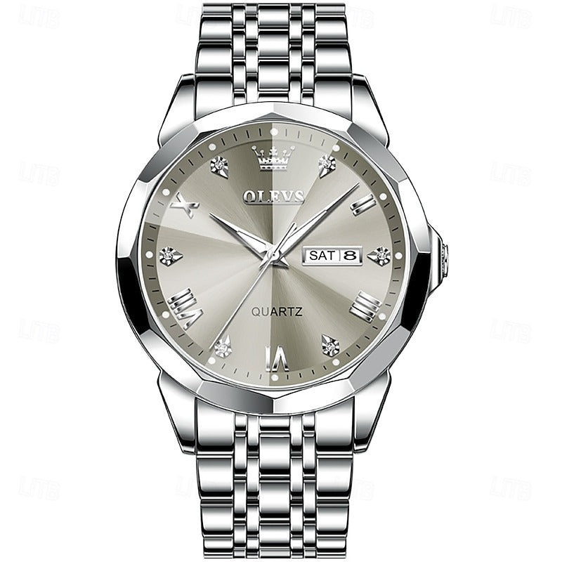 Reloj Romano Luminoso - Gris/Plata