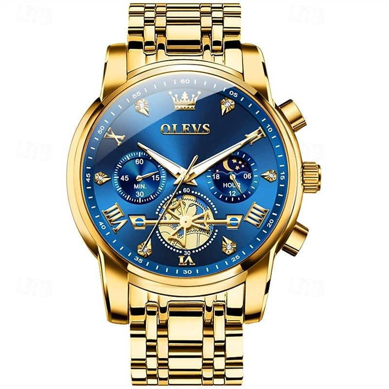 Reloj Cronógrafo Lunar - Azul/Dorado