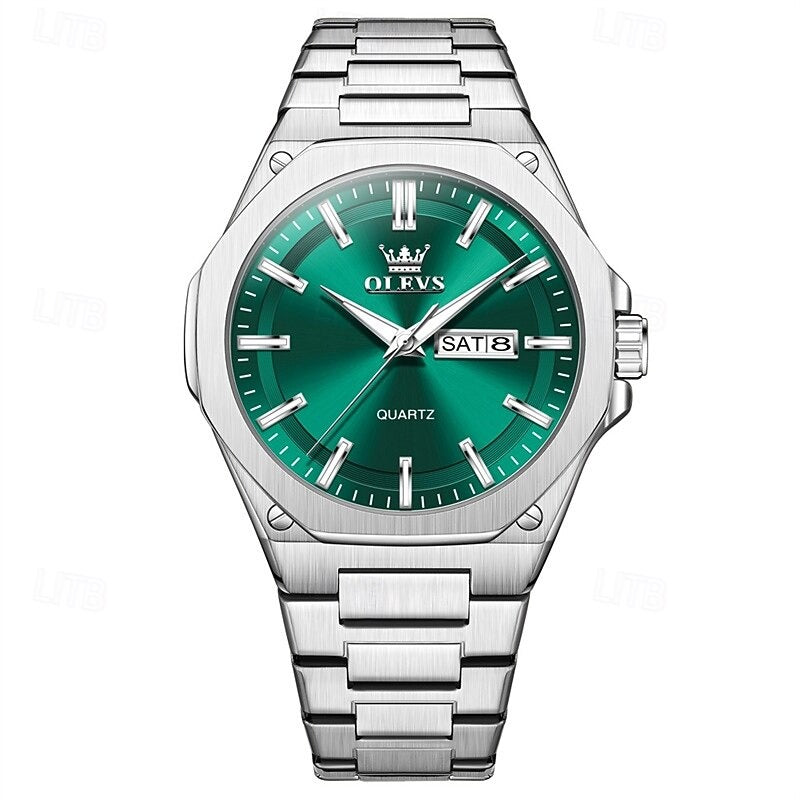 Reloj Octagonal de Acero - Gris/Plata