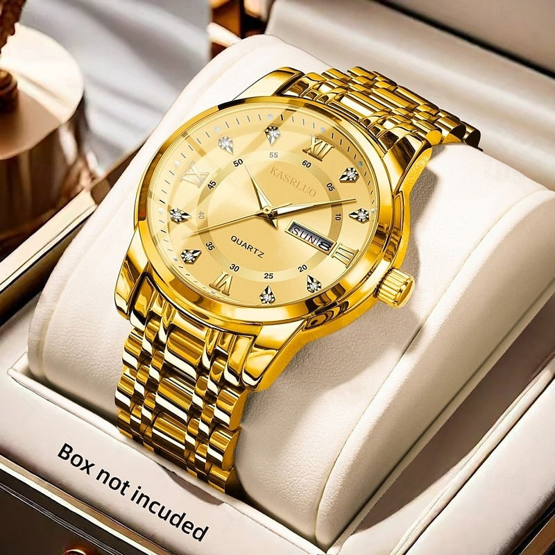 Reloj Luminoso con Calendario - Dorado