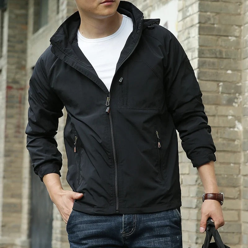 Chaqueta Ligera con Capucha Removible - Kaki