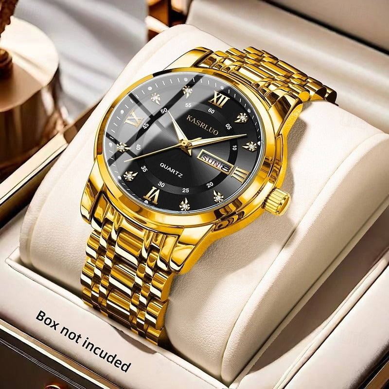 Reloj Luminoso con Calendario - Negro/Dorado