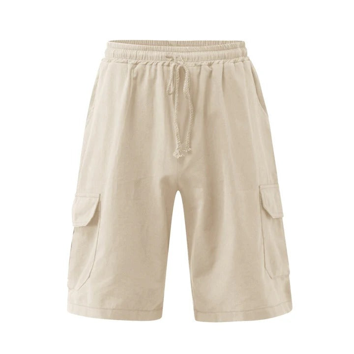 Shorts Cargo de Lino - Azul