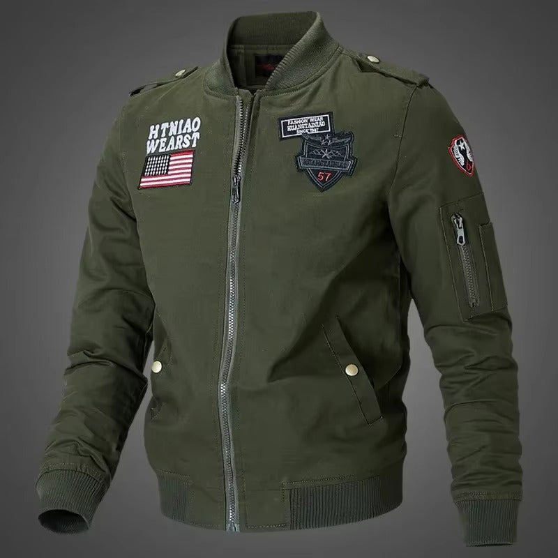 Chaqueta Bomber Militar - Negro