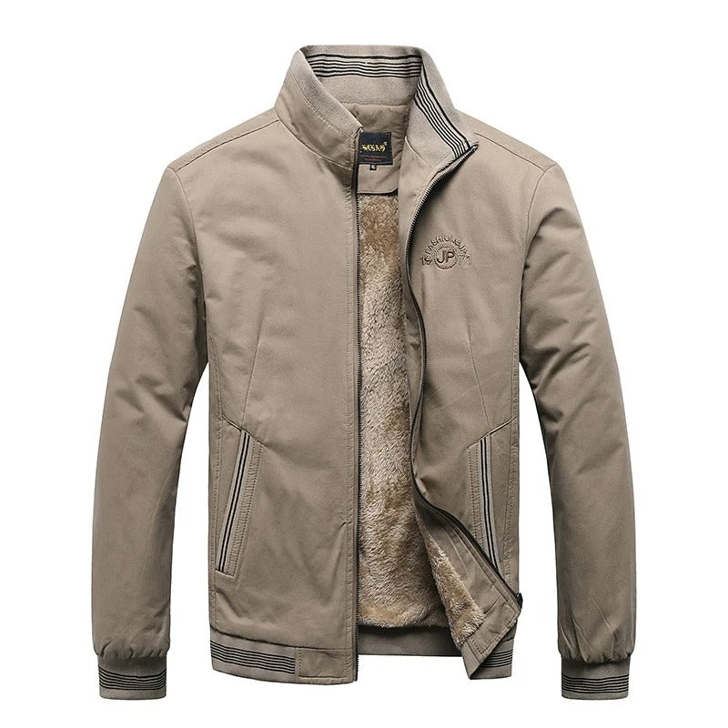Chamarra de Algodón con Forro Afelpado - Beige